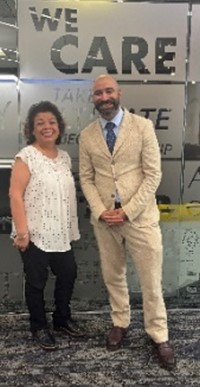 Diana Ramirez, Director of Community Development for Reborn Cabinets, and Marketing Analyst Alfredo Harris Diana Ramirez, Director of Community Development for Reborn Cabinets, and Marketing Analyst Alfredo Harris