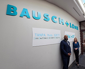 Army PaYS Marketer Victor Fleming with Bausch + Lomb HR Director Dora Arroyo Army PaYS Marketer Victor Fleming with Bausch + Lomb HR Director Dora Arroyo