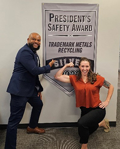 Army PaYS Marketer Victor Fleming with Trademark Metals Recycling HR Representative Kaylee Zalvidea Army PaYS Marketer Victor Fleming with Trademark Metals Recycling HR Representative Kaylee Zalvidea