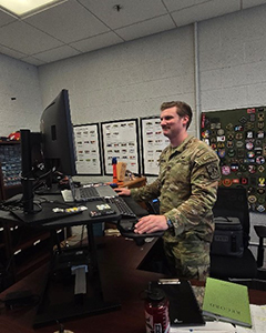 CPT Sean Homburger, Military Science Instructor, North Carolina State University ROTC, registers for PaYS