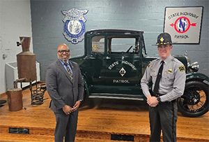 Samuel Armstrong and LT Jonathan Futrell, State Recruiting Coordinator, North Carolina Highway Patrol