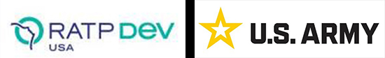 RATP Dev USA and U.S. Army logos RATP Dev USA and U.S. Army logos